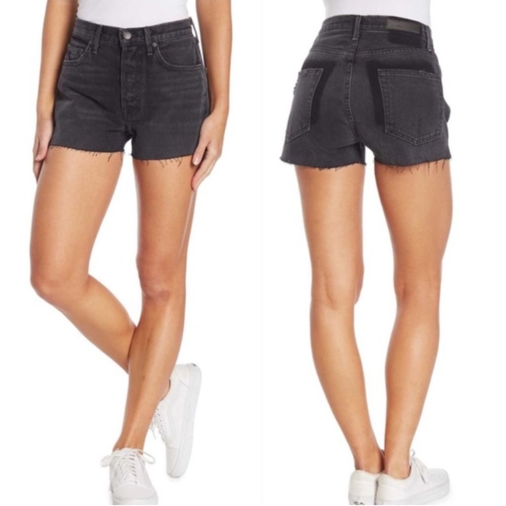 GRLFRND Karolina Denim Cutoff Shorts Size‎ 28”, Distressed Black, NWOT